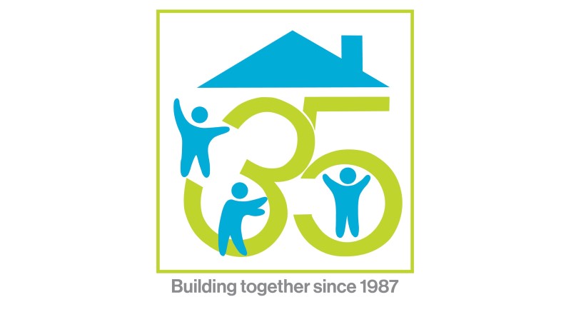 A commemorative logo for Habitat Greater Boston's 35 anniversary